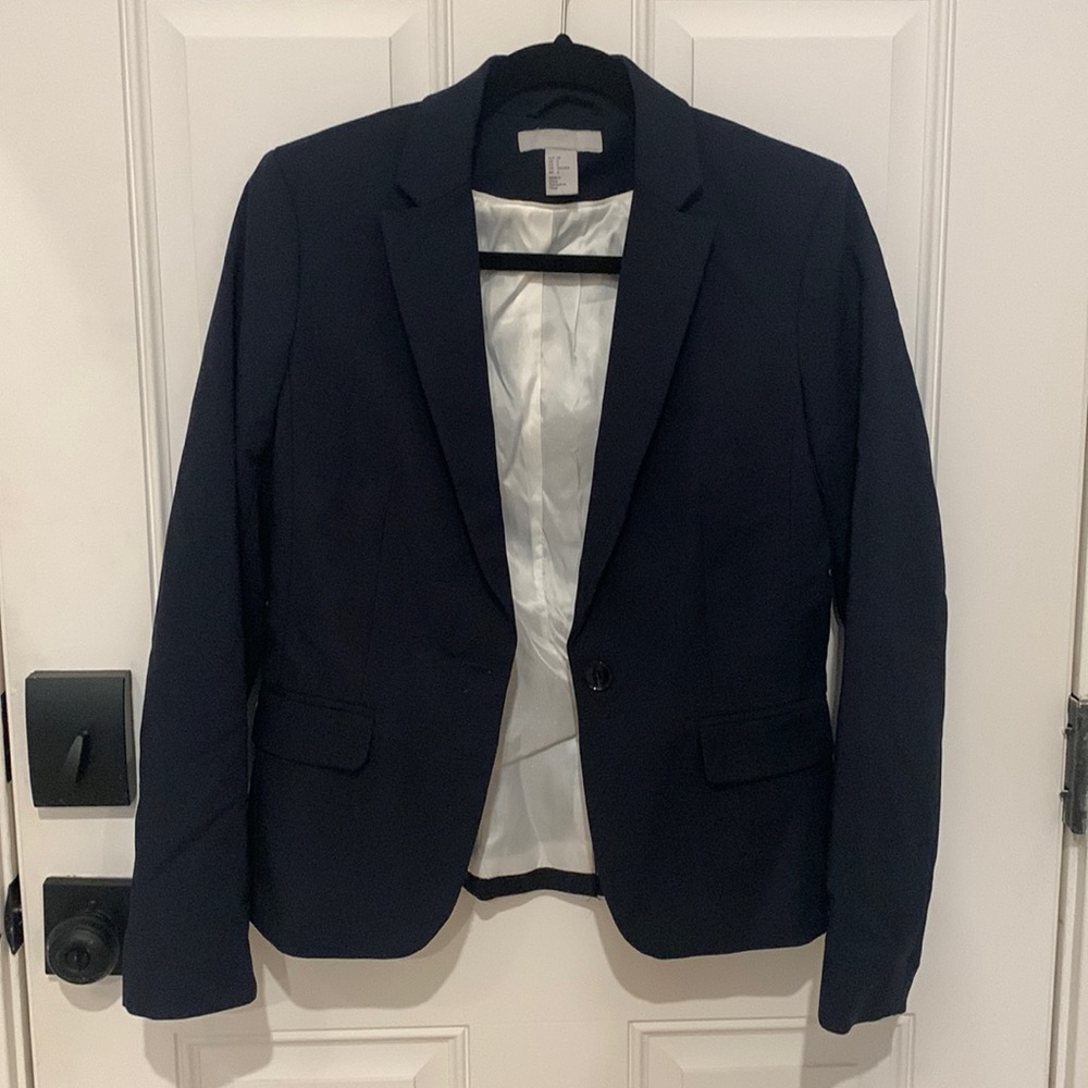 H&M fitted navy blazer